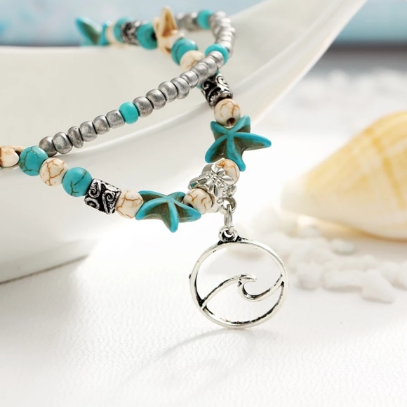 🔹️Ocean Wave & Starfish Bracelet/Anklet - Picture 5 of 6